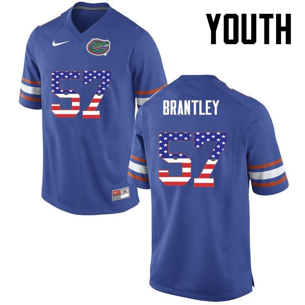 NCAA Florida Gators Caleb Brantley Youth #57 USA Flag Fashion Nike Blue Stitched Authentic College Football Jersey JMK2664OS